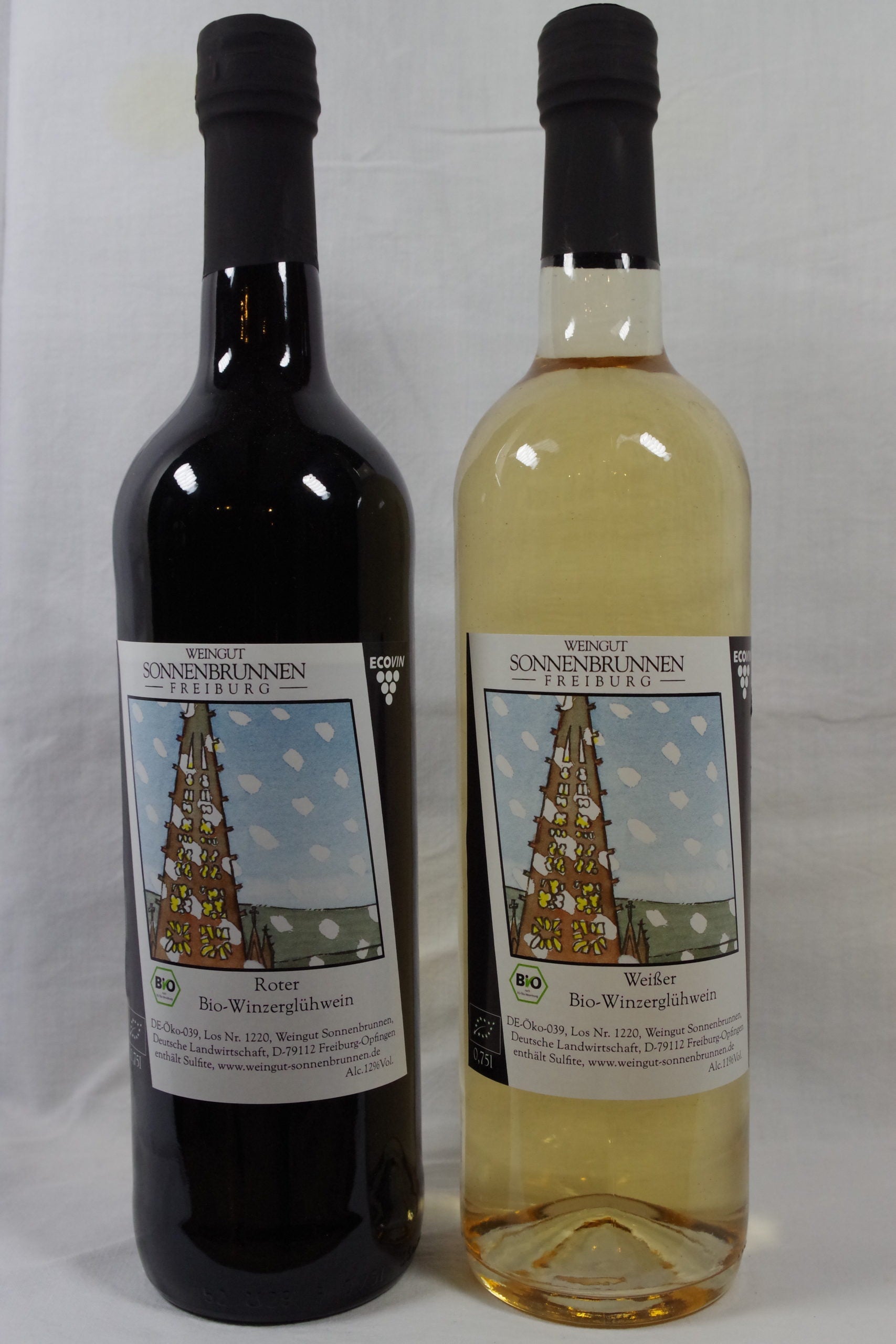 Freiburger Weißer + Roter Winzerglühwein, zwei Flaschen